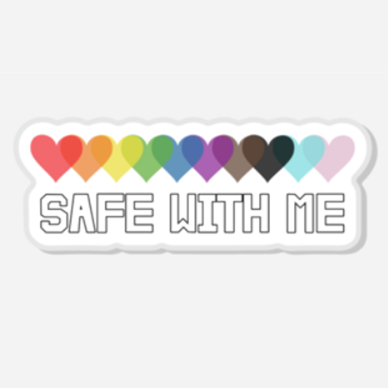 You are Safe with Me, Rainbow Ribbon with Safety Pin-free shipping –
